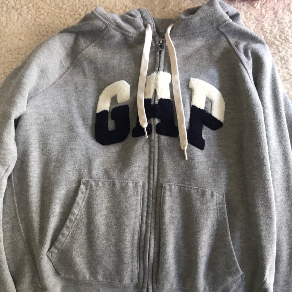 Gray gap zip up
